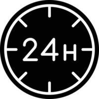 Illustrazione del design dell'icona di vettore di 24 ore