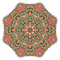 vettore mano disegnato scarabocchio mandala design. etnico estate scarabocchio medaglione con colorato ornamento.