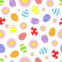 vettore senza soluzione di continuità modello con Pasqua uova e rosa fiori. contento Pasqua giorno