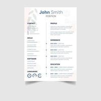 minimalista professionale CV o curriculum vitae modello design vettore