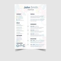 minimalista professionale CV o curriculum vitae modello design vettore