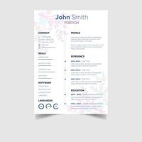 minimalista professionale CV o curriculum vitae modello design vettore