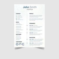 minimalista professionale CV o curriculum vitae modello design vettore