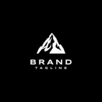 montagna picco silhouette logo design. nero e bianca silhouette di montagna picco. vettore