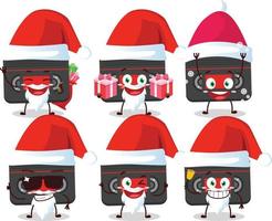 Santa Claus emoticon con retrò cassetta cartone animato personaggio vettore