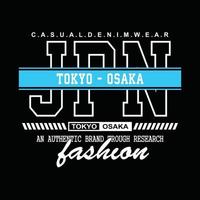 design t-shirt tipografia denim giappone tokyo-osaka vettore