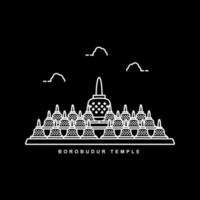 Borobudur tempio illustrazione. eredità edificio nel Indonesia. schema icona vettore design