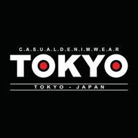 tokyo giappone design tipografico di abbigliamento urbano vettore