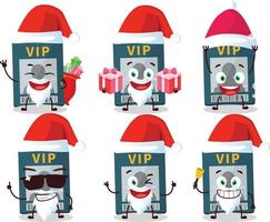 Santa Claus emoticon con vip carta cartone animato personaggio vettore