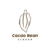 Vintage ▾ cacao logo, cacao frutta pianta logo, cioccolato vettore per forno, astratto linea arte cioccolato design