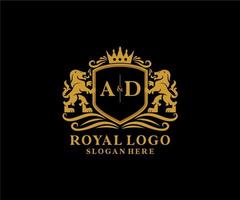 iniziale anno Domini lettera Leone reale lusso logo modello nel vettore arte per ristorante, regalità, boutique, bar, Hotel, araldico, gioielleria, moda e altro vettore illustrazione.