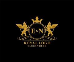 iniziale it lettera Leone reale lusso stemma araldico logo modello nel vettore arte per ristorante, regalità, boutique, bar, Hotel, araldico, gioielleria, moda e altro vettore illustrazione.