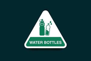 acqua bottiglie icona design verde colore vettore
