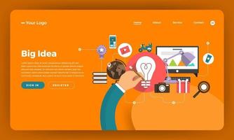 mockup piatto per sito Web di marketing digitale vettore