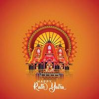 rath yatra di lord jagannath balabhadra e celebrazione del festival di subhadra vettore