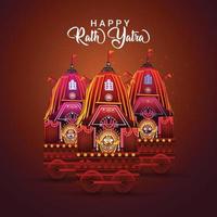 rath yatra di lord jagannath balabhadra e sfondo della celebrazione del festival di subhadra vettore