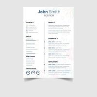 minimalista professionale CV o curriculum vitae modello design vettore