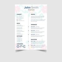 minimalista professionale CV o curriculum vitae modello design vettore