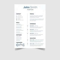 minimalista professionale CV o curriculum vitae modello design vettore