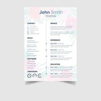 minimalista professionale CV o curriculum vitae modello design vettore