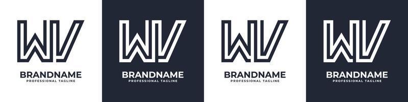 semplice wv monogramma logo, adatto per qualunque attività commerciale con wv o vw iniziale. vettore