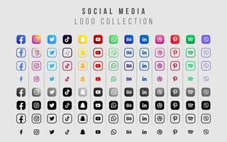 raccolta di icone di social media per web e stampa