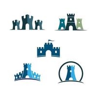 set di immagini del logo del castello vettore
