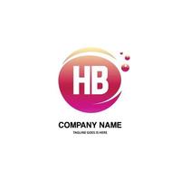 hb iniziale logo con colorato cerchio modello vettore