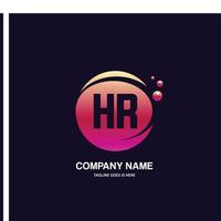 hr iniziale logo con colorato cerchio modello vettore