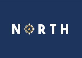 nord bussola logo modello vettore icona illustrazione design isolato su buio blu sfondo