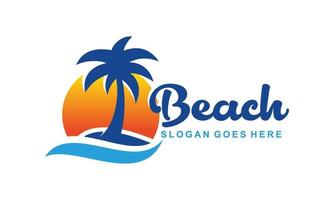 design del logo della spiaggia vettore