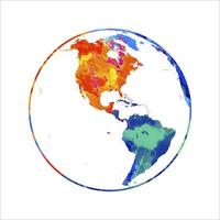 pianeta terra astratto da schizzi di acquerelli. globo mappa del mondo. illustrazione vettoriale di vernici
