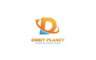 d pianeta logo design ispirazione. vettore lettera modello design per marca.