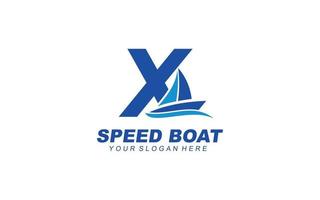 X barca logo design ispirazione. vettore lettera modello design per marca.