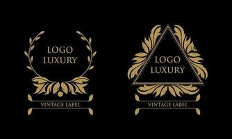 Vintage ▾ decorazioni elementi e montatura oro colore vettore