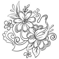 mano disegnato scarabocchio fiori. vettore illustrazione