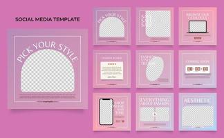 sociale media modello bandiera moda vendita promozione nel viola rosa pendenza vettore