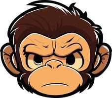 arrabbiato scimmia viso illustrazione vettore