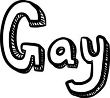 testo gay icona vettore