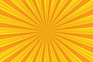 pop arte giallo raggi sunburst modello sfondo vettore illustrazione con mezzitoni