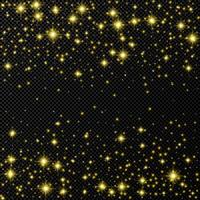 oro fondale con stelle e polvere scintille isolato su buio vettore