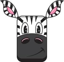 carino cartone animato adorabile zebra testa vettore