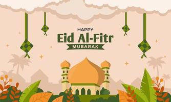 banner di sfondo eid mubarak vettore