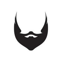 barba icona logo e baffi vettore
