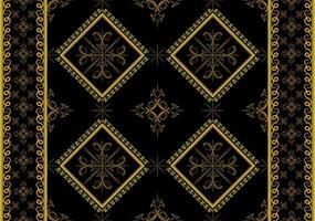 etnico simbolo senza soluzione di continuità modello nel nero oro e verde tono nel vettore illustrazione design per tessuto, stuoia, involucro carta, sciarpa, tappeto, piastrella e Di Più