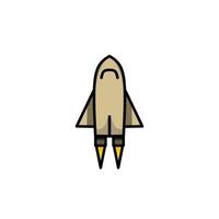 navicella spaziale icona, un' semplice navicella spaziale design con un elegante concetto vettore