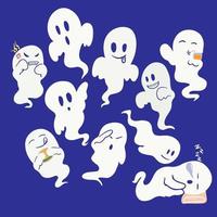 simpatico fantasma di halloween vettore