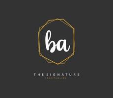 B un' ba iniziale lettera grafia e firma logo. un' concetto grafia iniziale logo con modello elemento. vettore