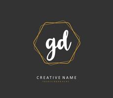 gd iniziale lettera grafia e firma logo. un' concetto grafia iniziale logo con modello elemento. vettore