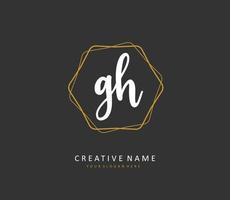 g h gh iniziale lettera grafia e firma logo. un' concetto grafia iniziale logo con modello elemento. vettore